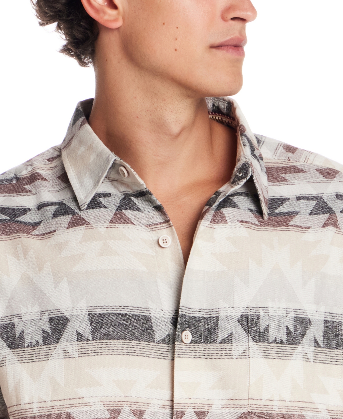 Weatherproof Vintage Men's Southwest Jacquard Overshirt In White