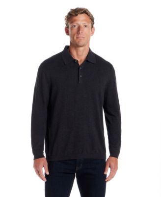 Men's Cotton Cashmere Long Sleeve Polo Sweater