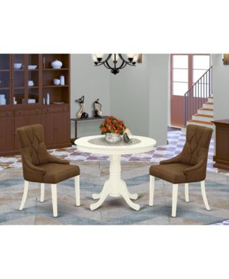 3-Piece Wooden Dining Table and 2 Button-tufted Kitchen Chairs Dining Room Set