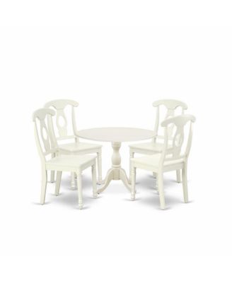 5 Piece Dining Set Drop Leaf Table Napoleon Back Chairs Upholstered Seat Dining Room Set