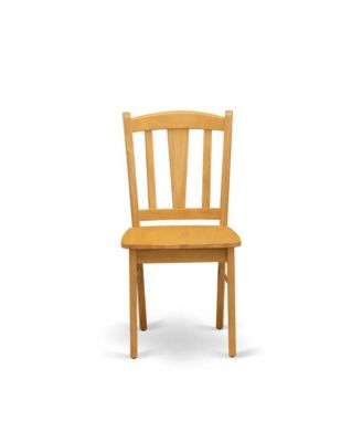 5-Pc Dining Room Table Set- 4 Dining Room Chair and dining table - Wooden Seat and Slatted Chair Back - Oak Finish