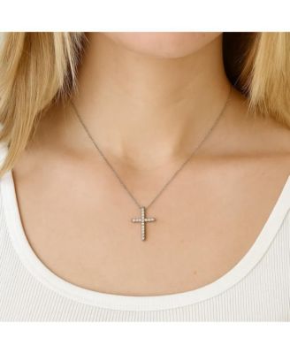 Timeless Grace CZ Cross Pendant Necklace