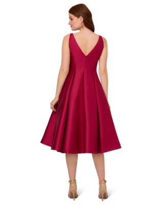 Women's Boat-Neck Fit & Flare Midi Dress
