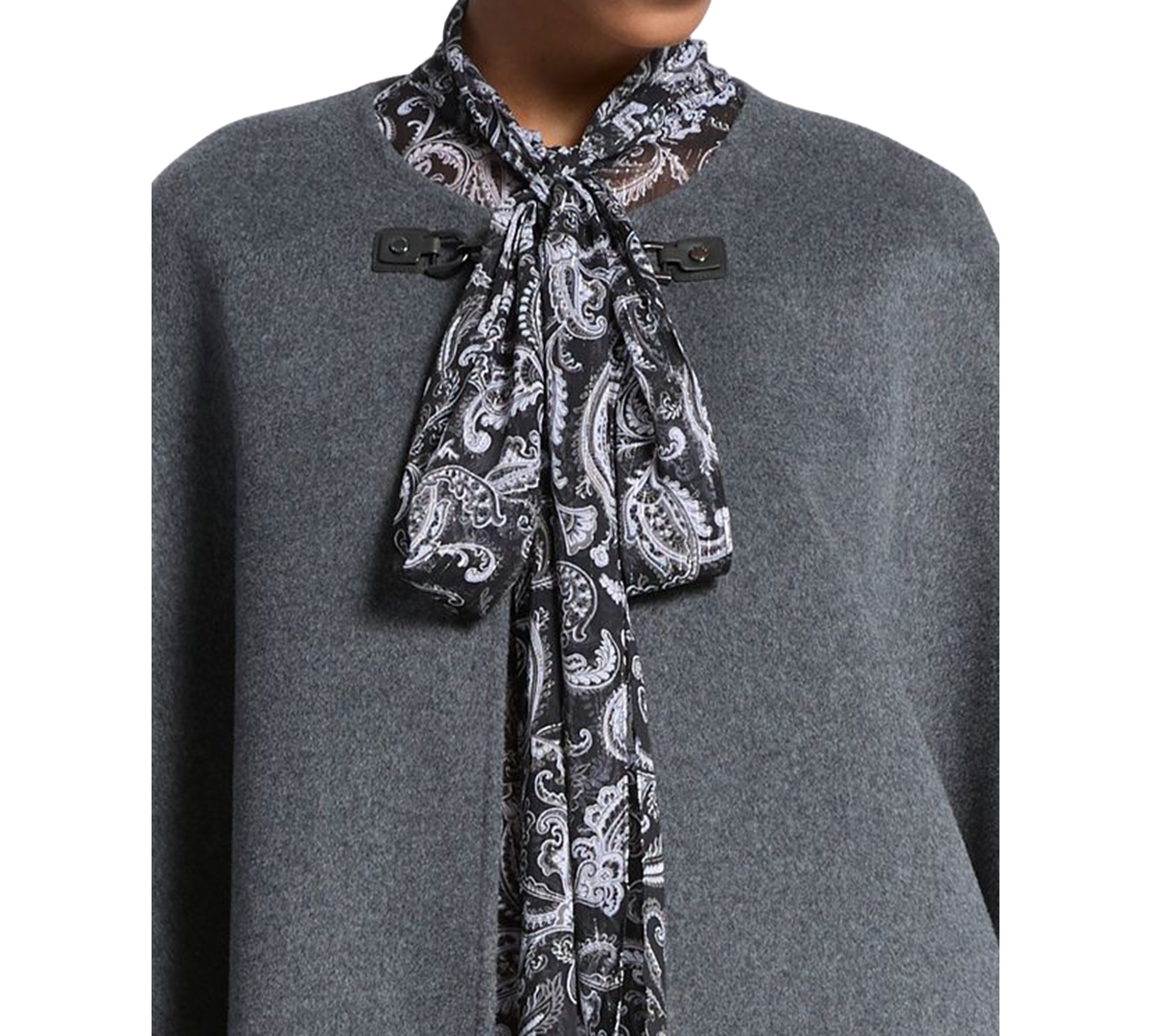 Michael Kors Double Face Wool Blend Cape In Gray