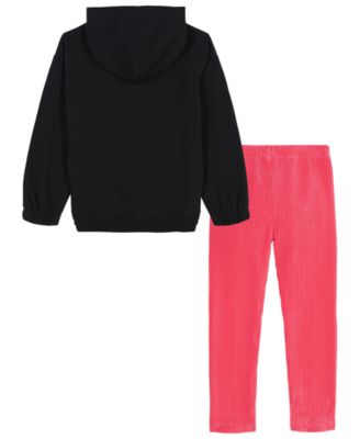 Girls' Toddler & Little 2T-6X Rib Velour Tunic Top and Leggings, 2-Piece Set