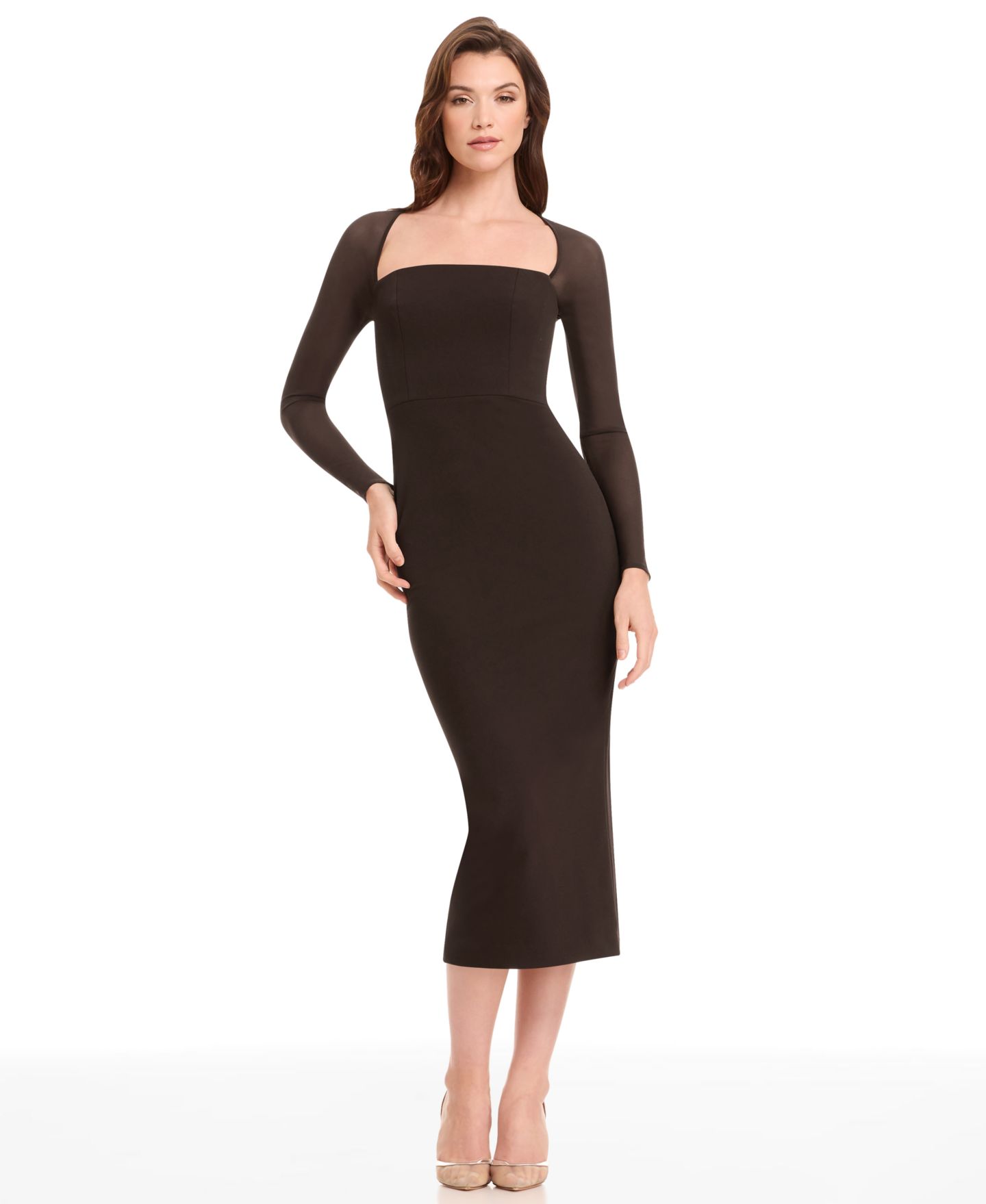 Женские платья Dress the Population Maxine Long Sleeve Ball Gown, цвет: Чёрный — фото 3