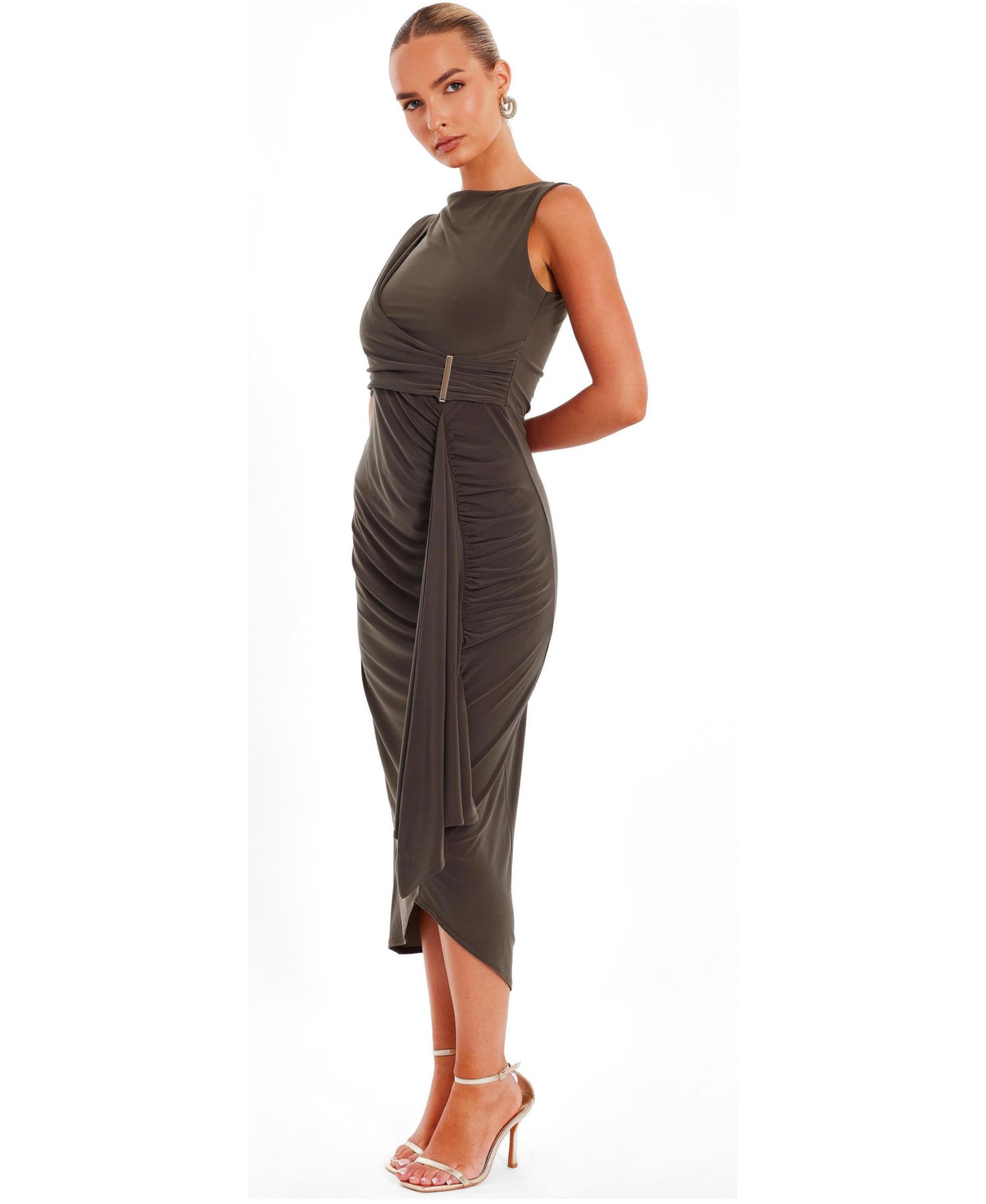 Women's Wrap Bar Midaxi Dress