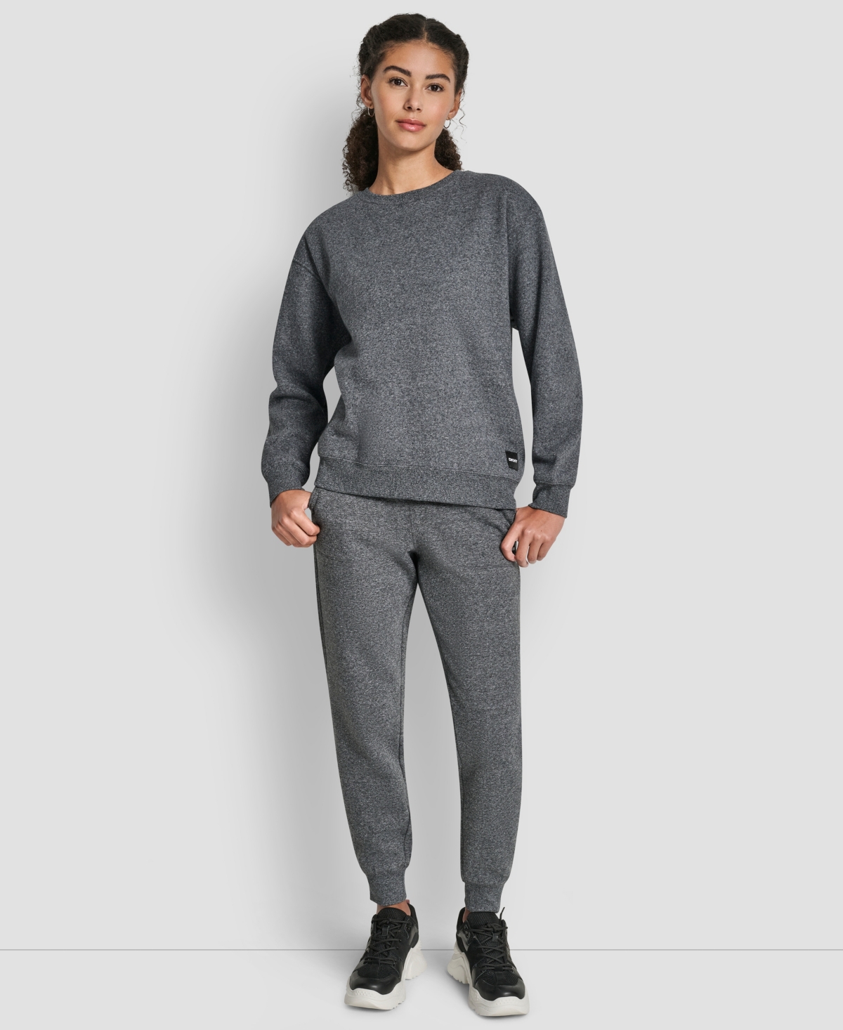 Dkny Women's Tonal Logo Patch Crewneck Sweatshirt