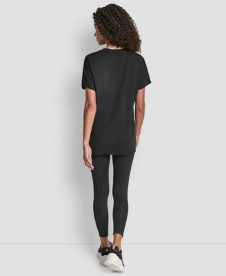 Women's Flocked Logo Drop Shoulder T-Shirt