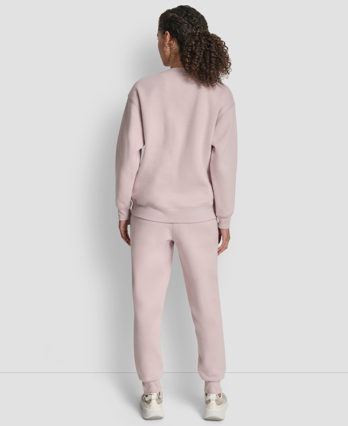 Dkny Women's Rhinestone Logo Long Line Crewneck Sweatshirt