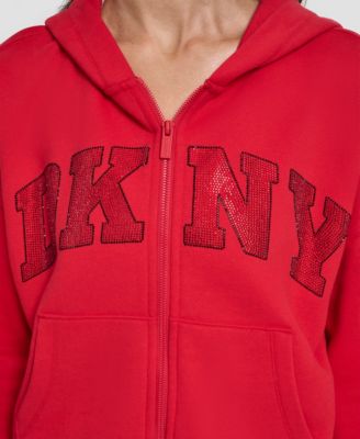 Women's Exploded Rhinestone Varsity Logo Full-Zip Hoodie
