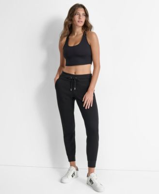 Women's Tonal Logo Patch Rib Trim Side Pockets Jogger