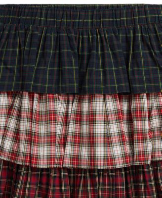 Girls' 7-16 Plaid Tiered Poplin Skirt