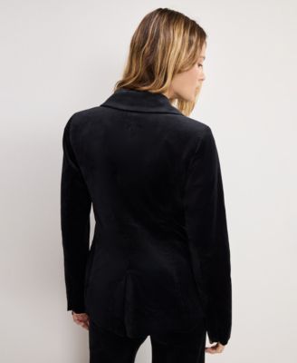 Women's Long Sleeve Velvet Sculpted Blazer, Regular and Plus Size
