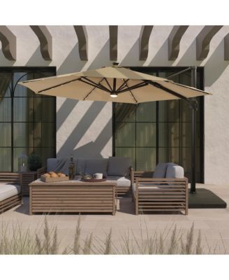 10 FT Luxury Square Cantilever Patio Umbrella, Navy Blue