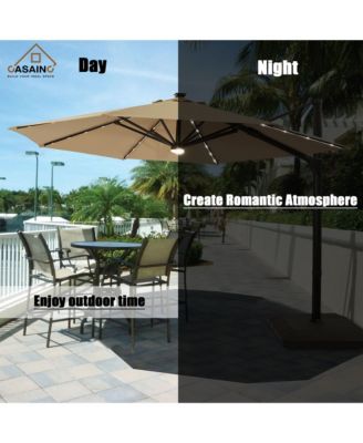 10 FT Luxury Square Cantilever Patio Umbrella, Navy Blue