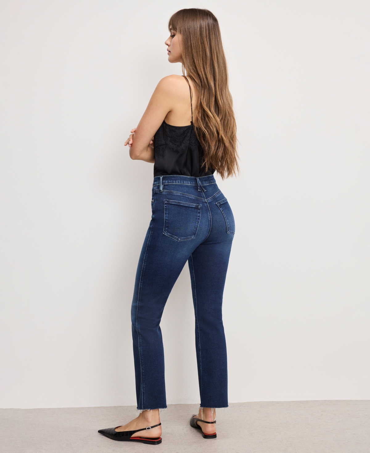 Good American Women's Soft Tech Standard Kick Flare Jeans In Blue