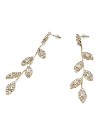 Gold-Plated Contemporary Drop Earring With Pearls