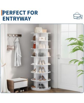 7 Tier Shoe Rack Tower, 360&amp;#xB0;Revolving Free Standing Spinning Shoe Organizer,Vertical Spinning Shoes Display,Rotate Shoes Closet Organization