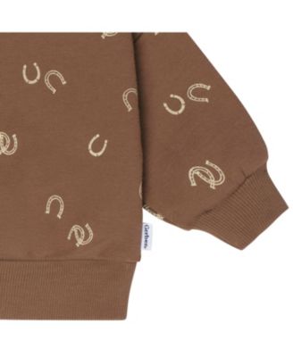 Toddler Boys 2-Piece Fleece Outfit Set, Brown Horseshoe