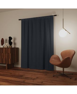 Parsons Herringbone Magnetic Closure 100% Blackout Rod Pocket Curtain Panel Pair