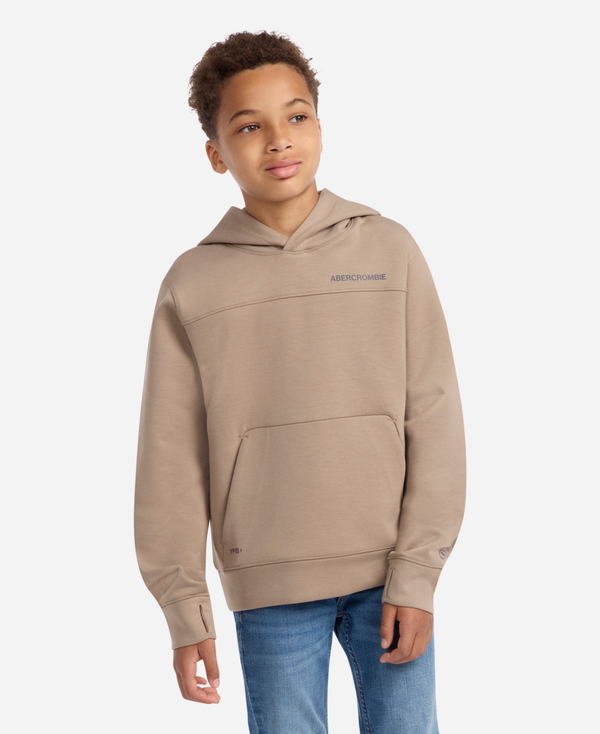 Abercrombie Boys 8-20 Ypb Neoknit Technical Pullover Hoodie In Brown