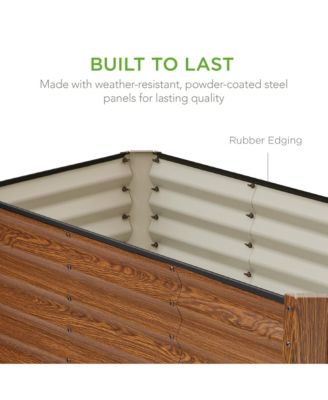 4x2x2ft Outdoor Metal Raised Garden Bed, Planter Box for Vegetables, Flowers