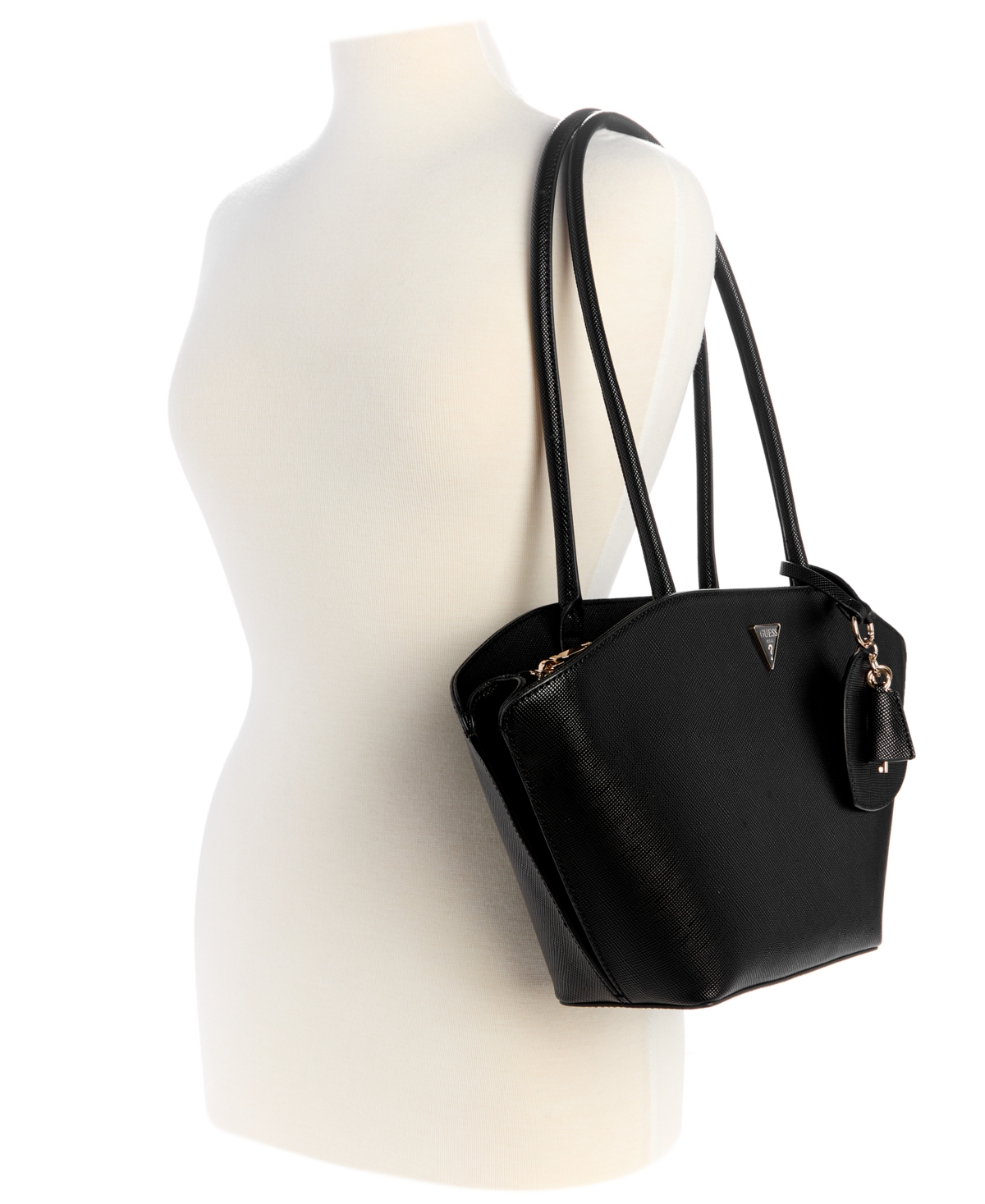 Guess Bolena Large Shoulder Satchel Bag In Black