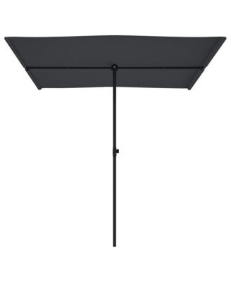 Garden Parasol Black Polyester, Aluminum 6.6 x 4.9 ft Rotatable