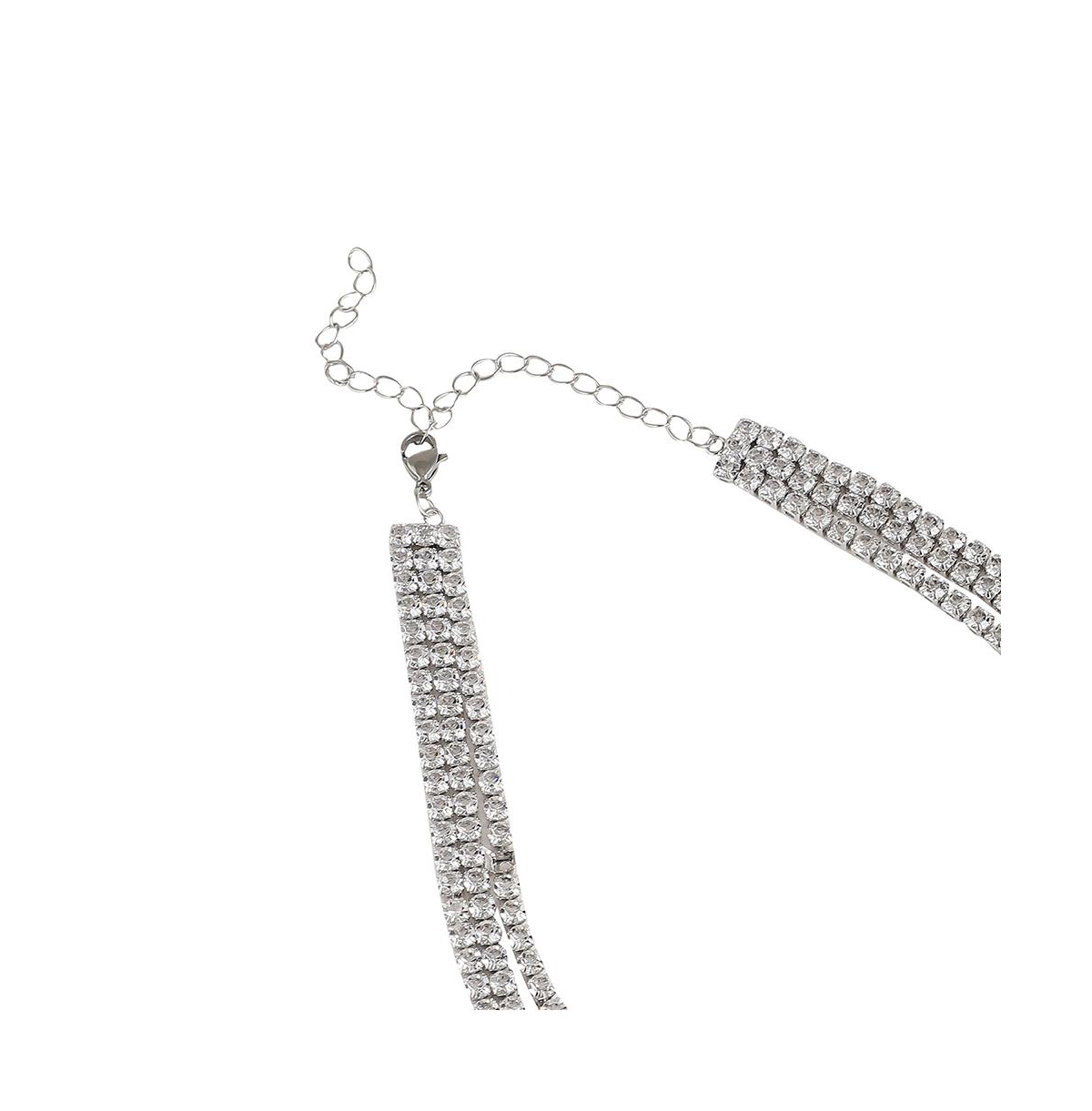 Sohi Bling Multi-layer Necklace In Silver