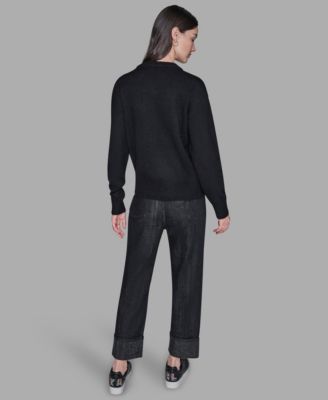 Women's Big Bow Applique Long Sleeve Sweater