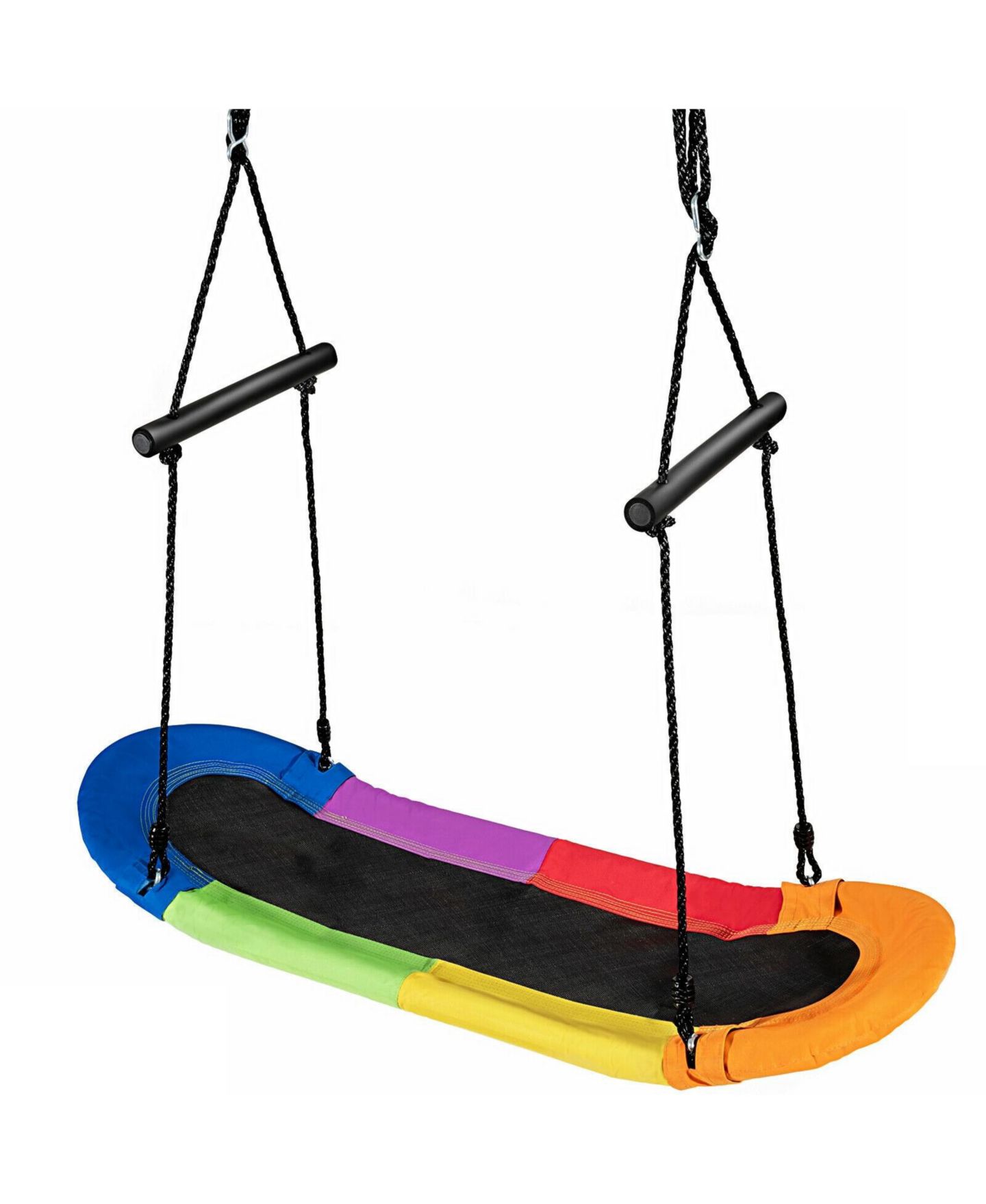 Детская игрушка HONGGE Saucer Tree Swing Surf Kids Adjustable Oval Platform with Handle, цвет: Чёрный — фото 1