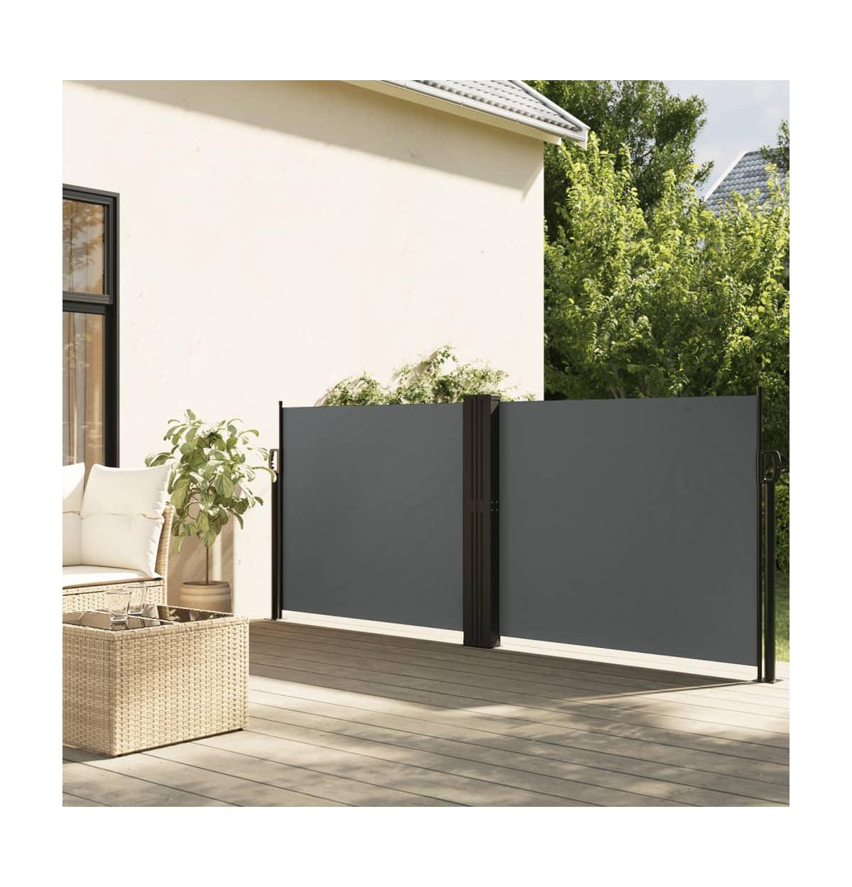 vidaXL Retractable Side Awning Anthracite