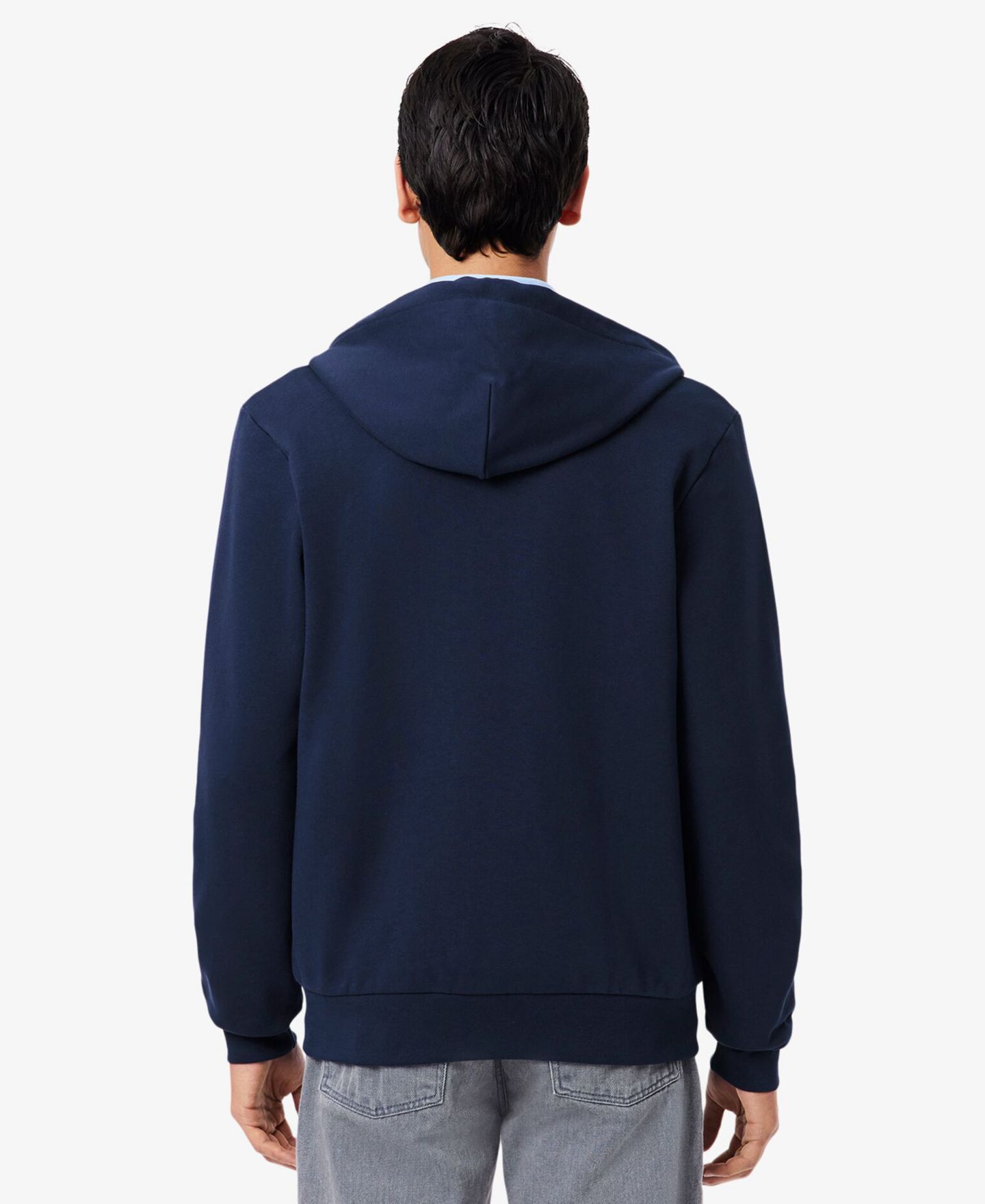 Мужское худи Lacoste Zip-Up Fleece, цвет: Синий — фото 4