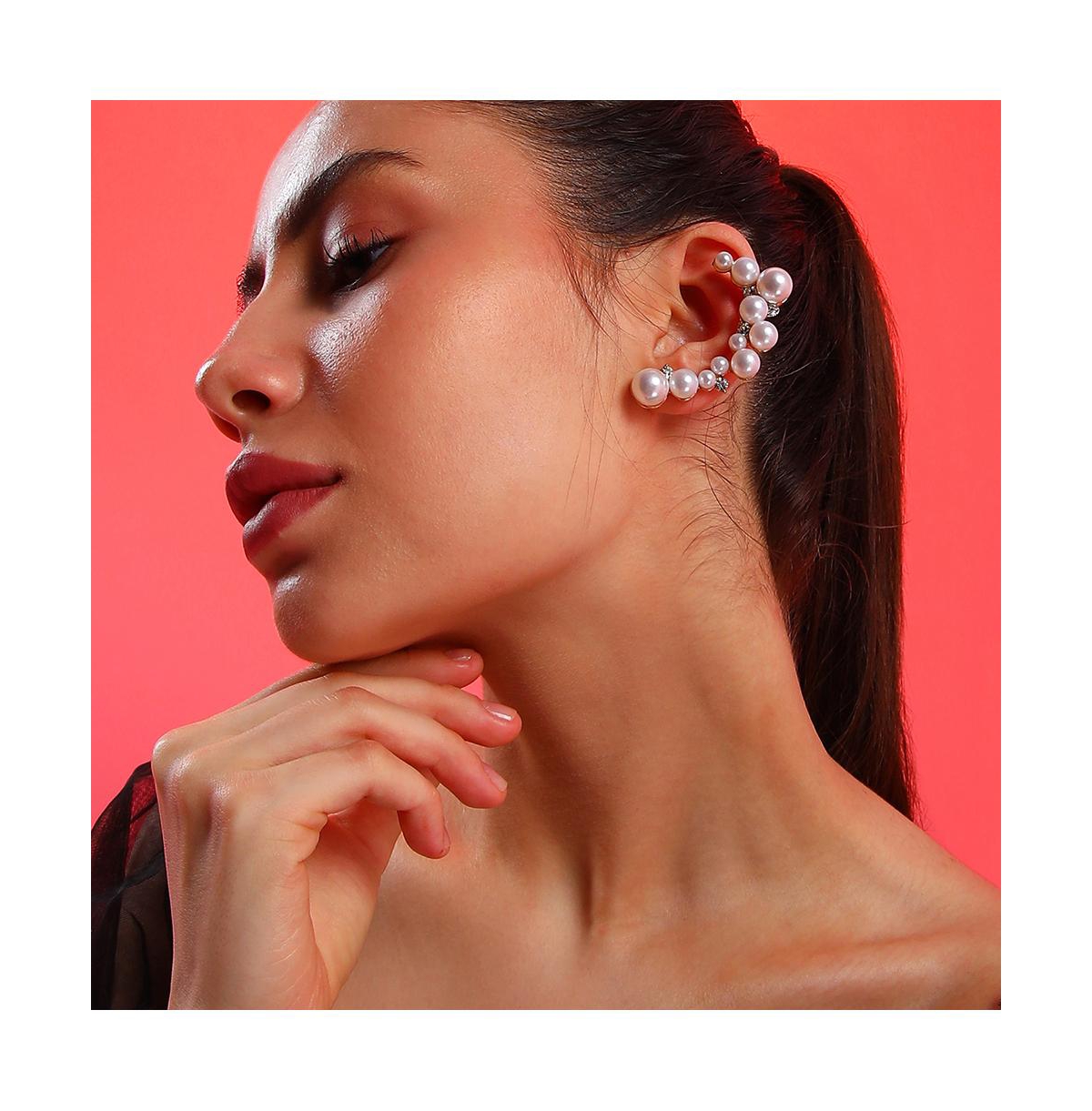 Sohi Women's The Pearl Cuff Earring Cuff Earrings