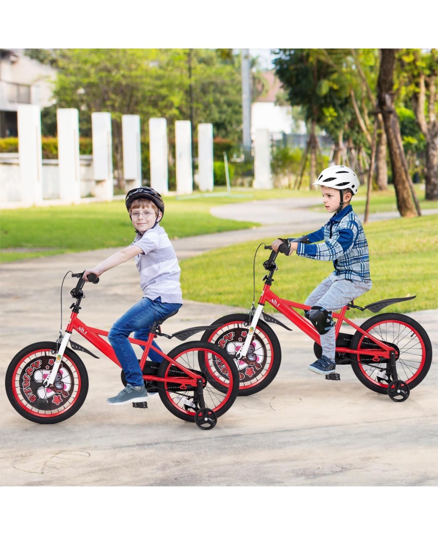 Детская игрушка HONGGE 18-Inch Adjustable Kids Bike with Dual Brake and Removable Storage Basket, Ages 4-8, цвет: Красный — фото 2