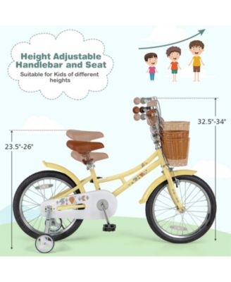 18 Inch Kids Bike Adjustable Bicycle with Reflectors and Bell for Children 4-8 Years Old-18 inches