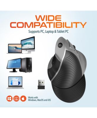 S22 Ergonomic Vertical Wireless Mouse with USB Dongle, 6 Buttons (DMERGS22-WB)