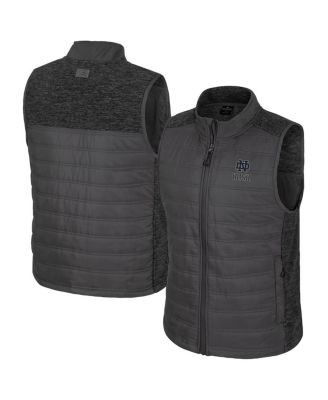 Colosseum - Men's Charcoal Notre Dame Fighting Irish Nightman Full-Zip Puffer Vest