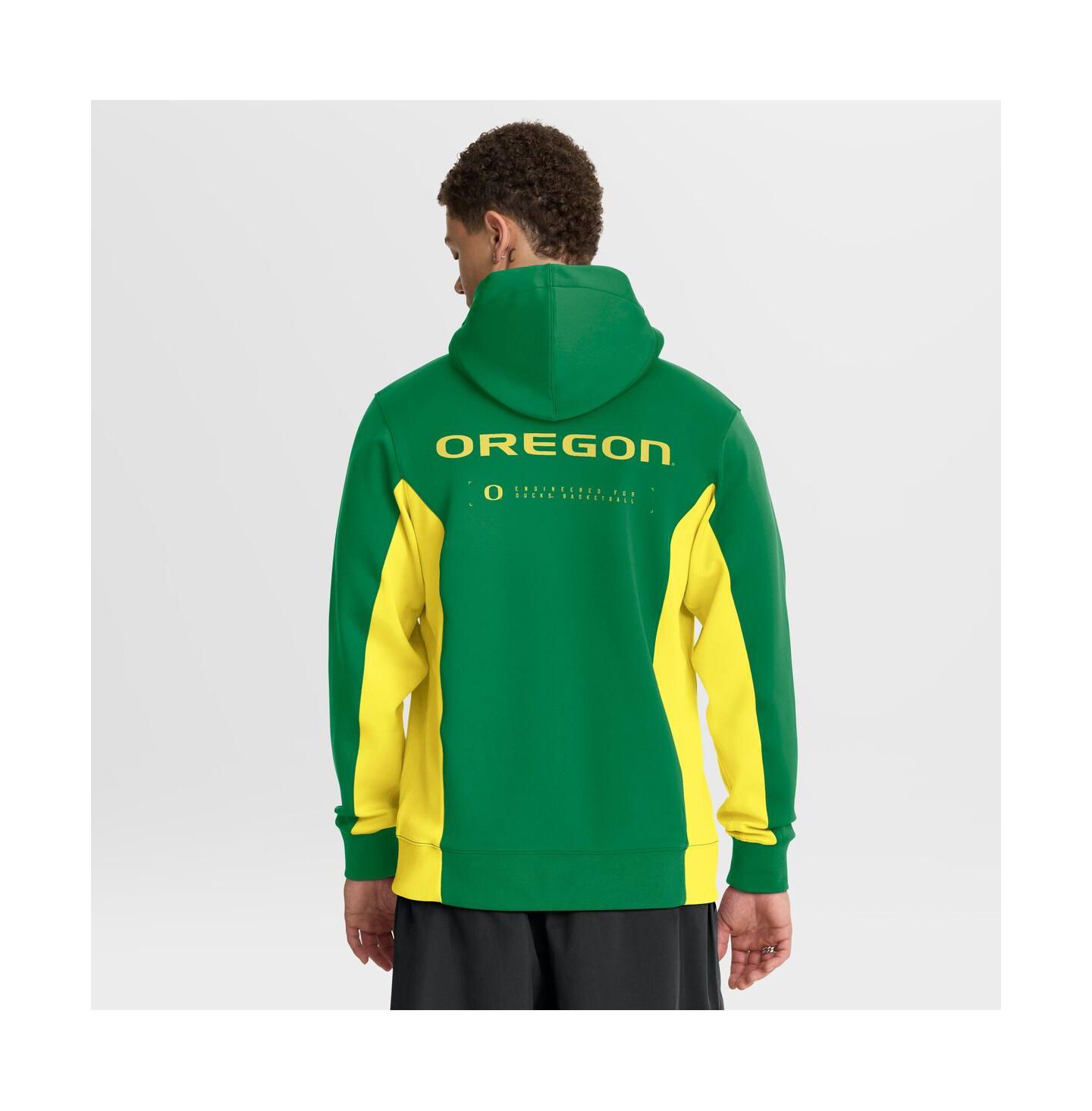Мужская куртка Nike Green/Yellow Oregon Ducks Dri-FIT Game Full-Zip Hoodie Jacket — фото 2