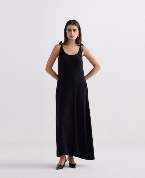 Женское платье Reistor Shoulder Tie-Detail Maxi, цвет: Чёрный