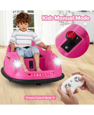12V Electric Kids Ride on Bumper Car Battery Powered Bumping Car with Remote Control-Pink