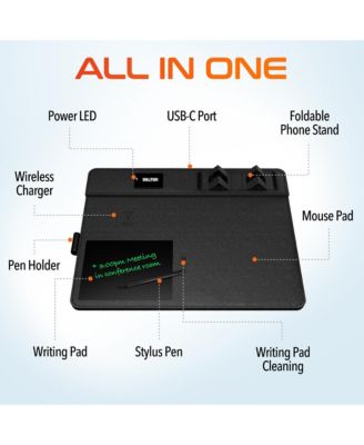 D101 Wireless Charging Mouse Pad with Foldable Phone Stand & Writing Pad (DMP101WC)