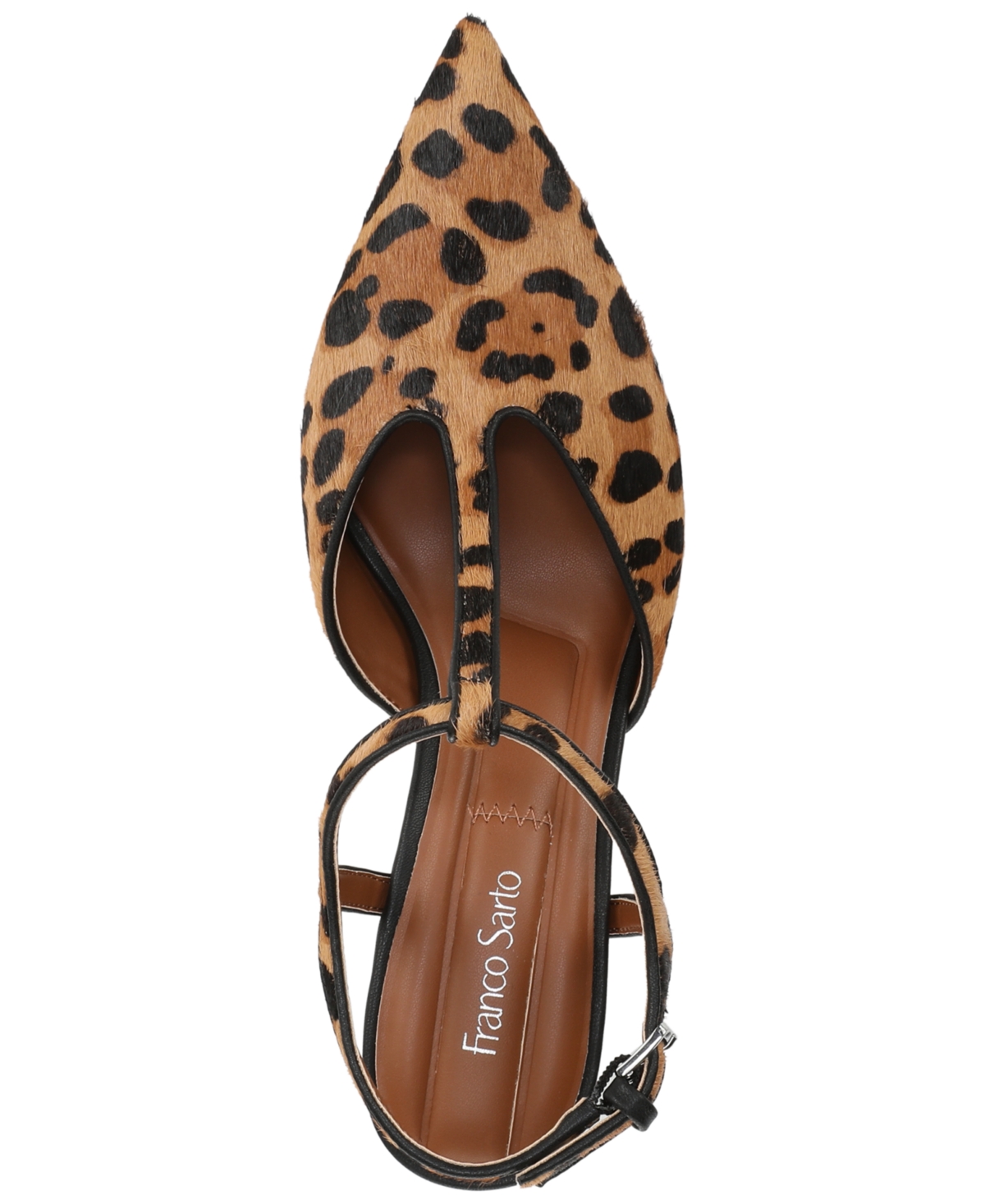 Franco Sarto Ovett Pointed Toe T-strap Pump In Brown