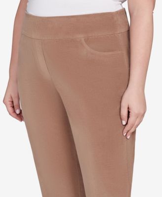 Plus Size Vienna Allure Fit Flat Front Corduroy Short Length Pant