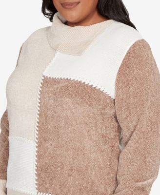 Plus Size Vienna Neutral Tones Colorblock Sweater