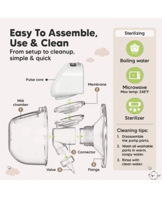 Pulse S10 Pro Breast Pump Hands Free, Electric Wearable Breastfeeding Pump, With Full Set Soft Silicone Flange Inserts