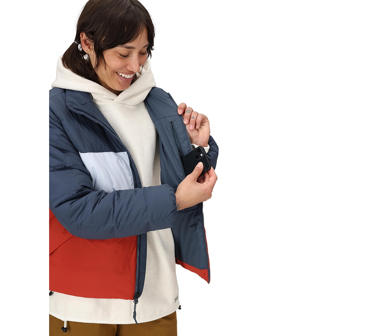 Marmot Women's Ares Colorblocked Down Jacket In Blue