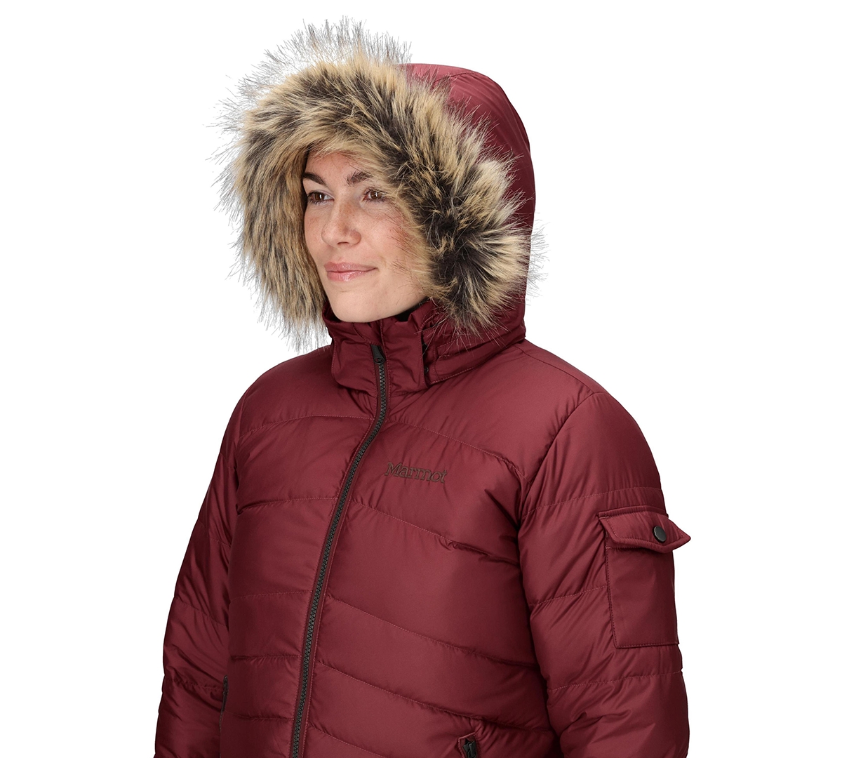 Marmot Women's Ithaca Hooded Faux-Fur-Trim Jacket