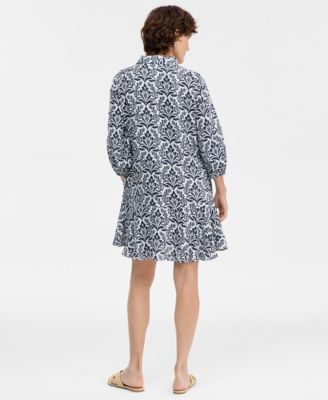 Petite 3/4-Sleeve Mini Shirt Dress, Macy's Exclusive